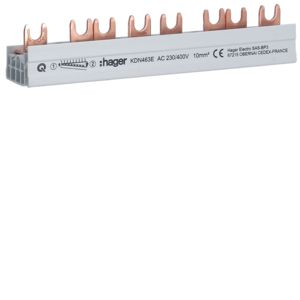 Hager Kamrail - Aansluitrail 3P+N, 8 modulen, 63 A - KDN463E
