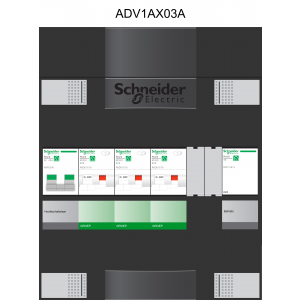 Schneider groepenkast 1 fase met 3 aardlekautomaten en beltrafo ADVA11224TH1