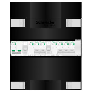 Schneider groepenkast 1 fase met 3 groepen en fornuisgroep ADV22214FH1 