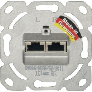 Universele RJ 45 inbouw-datadoos Cat. 6, 2-voudig