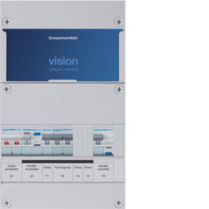Groepenkast Hager | 3 Groepen 1 x Lichtgroepen 1 x Fornuisgroep 1 x Aardlekautomaat | 1 Fase | VKG110A-F