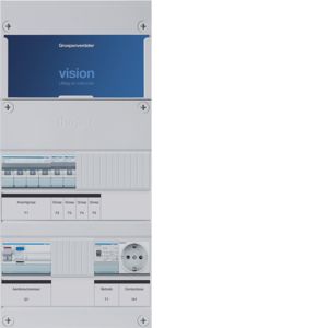 Groepenkast Hager | 3 Groepen 2 x Lichtgroepen 1 x Krachtgroep 1 x Beltransformator 1 x Wandcontactdoos | 3 Fase | VKG200U-KTW