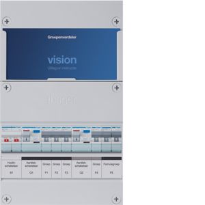 Groepenkast Hager | 5 Groepen 4 x Lichtgroepen 1 x Fornuisgroep | 1 Fase | VKG31B-F