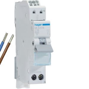 Hager uitbreidingsset - Installatieautomaat 1P+N, C16A - VKS12SJ