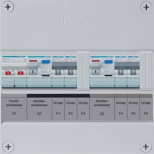 Groepenkast Hager | 4 Groepen 4 x Lichtgroepen | 1 Fase | VKZ22B