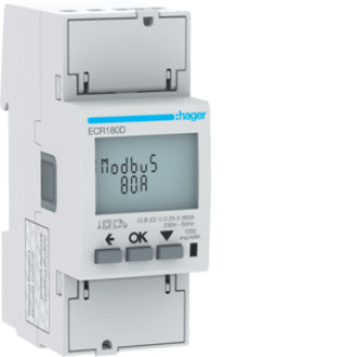 HAGER ECR180D KWH-METER 1F 80A 2MOD MID