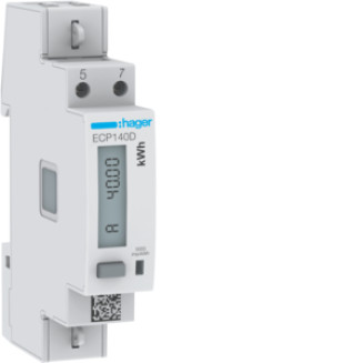 HAGER ECP140D KWH METER 1F 40A+S0 1MOD