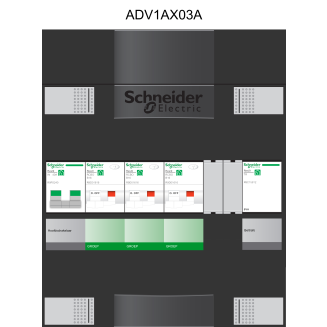 Schneider groepenkast 1 fase met 3 aardlekautomaten en beltrafo ADVA11224TH1