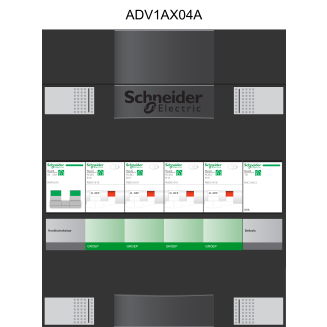 Schneider groepenkast 1 fase met 4 aardlekautomaten en beltrafo ADVA11234TH1
