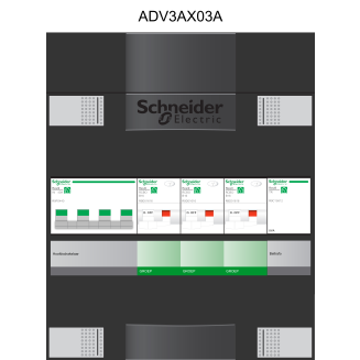 Schneider groepenkast 3 fase met 3 aardlekautomaten en beltrafo ADVA33000TH3