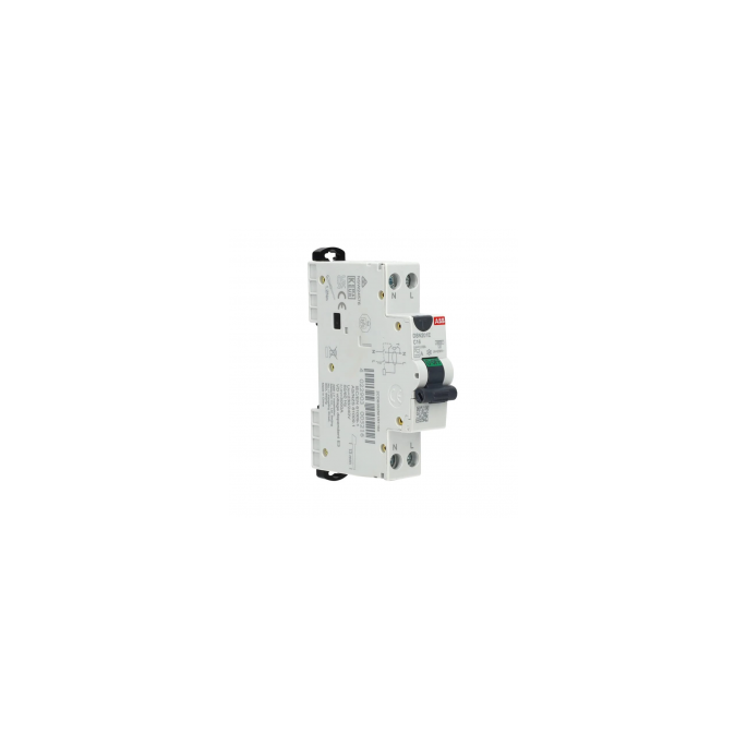 ABB aardlekautomaat / 20A, 30mA, B-kar, 1-polig+nul (smal) / DSN201E B20 A30 / 2CDB352501R1205