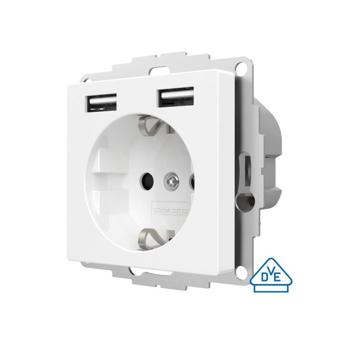 2USB inCharge PRO - Glanzend Wit