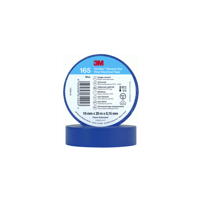 3M 165BL5E TAPE TEMFLEX BL 165 19MMX10M