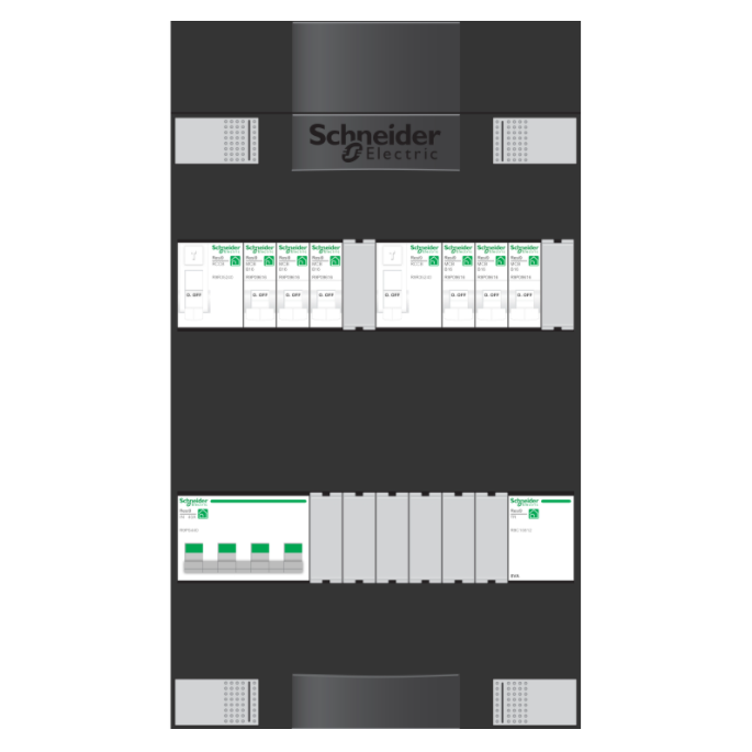 Schneider groepenkast 3 fase met 6 groepen en beltrafo ADVG23234TH3