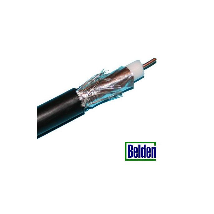 BELDEN Coaxgrondkabel H125 AL PE zwart 75 Ohm - Snijlengte per meter