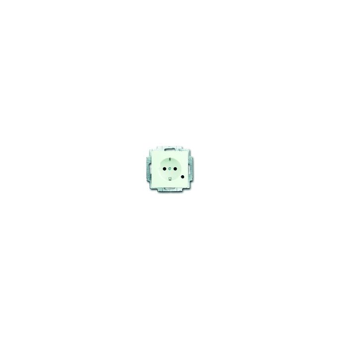 Busch-Jaeger | Wandcontactdoos met randaarde, kinderbeveiliging en LED controleverlichting | Future linear mat wit | 20 EUCBL-884