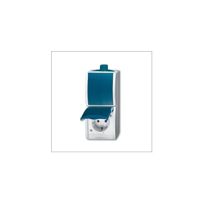 BUSCH-JAEG 2601/6/20EW-53-503 - Combinatie wisselschakelaar en wandcontactdoos + randaarde