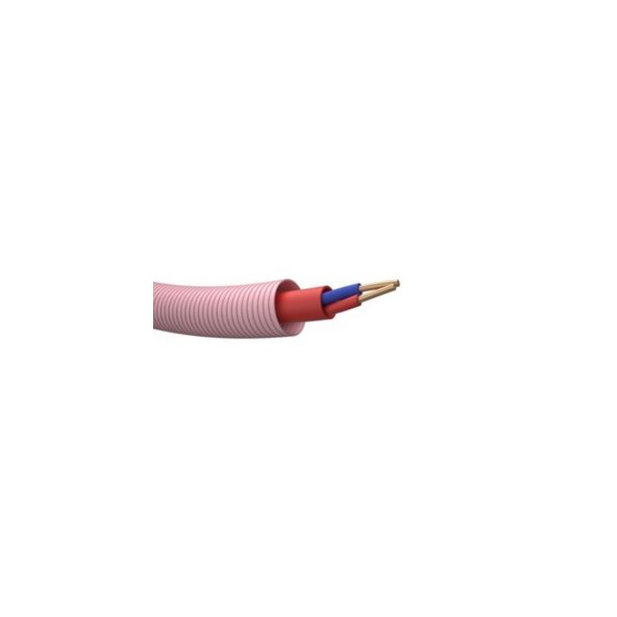 Draka Flexbuis voorbedraad Brandmeld signaal kabel rood 2x0,8mm DCA Rol 100 meter 836093F3