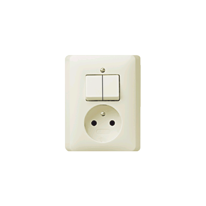 Gira | combinatie serieschakelaar/wandcontactdoos zonder randaarde | standaard 55 CWG | 047501