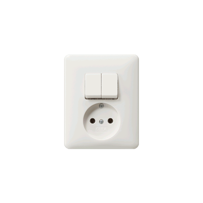 Gira | combinatie serieschakelaar/wandcontactdoos zonder randaarde | standaard 55 ZWG | 047503