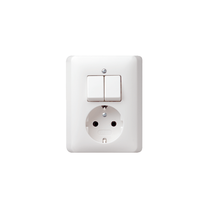 Gira | combinatie wipschakelaar/wandcontactdoos met randaarde | standaard 55 ZWG | 017503