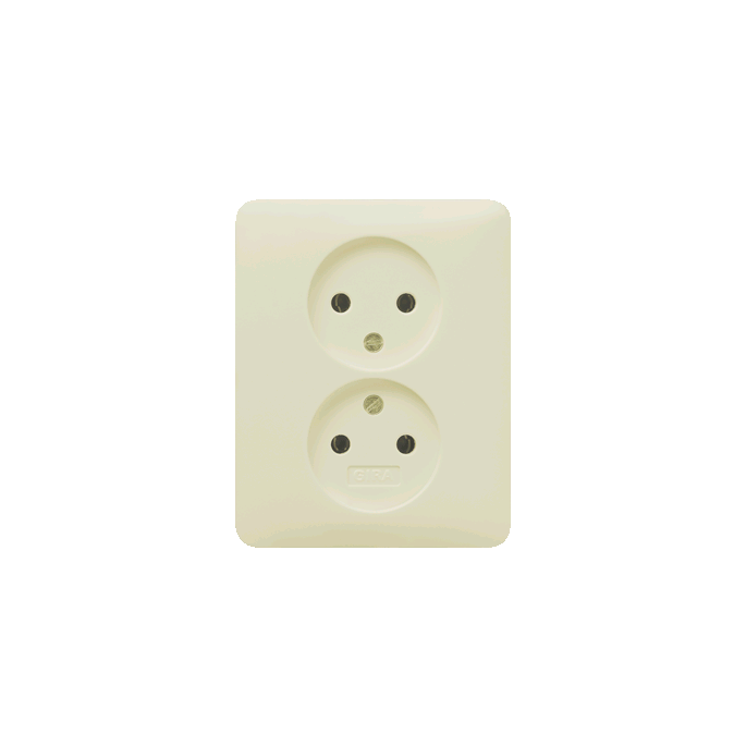 Gira | 2 voudige wandcontactdoos zonder randaarde | standaard 55 CWG | 079801