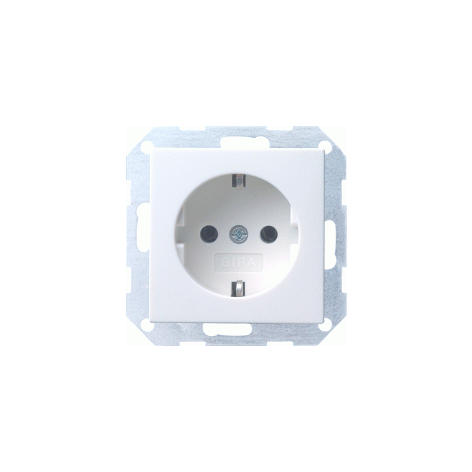 Gira / wandcontactdoos met randaarde / zuiver wit mat / 418827