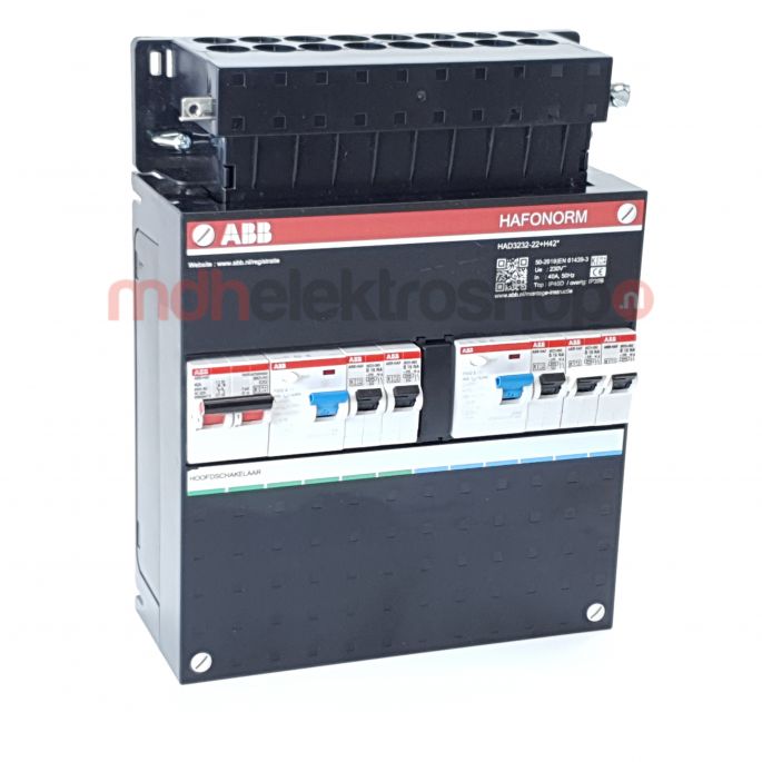 Groepenkast ABB HAF  4 Groepen 3 x Lichtgroepen + Fornuisgroep  1 Fase  HAD 3231 22F+H42