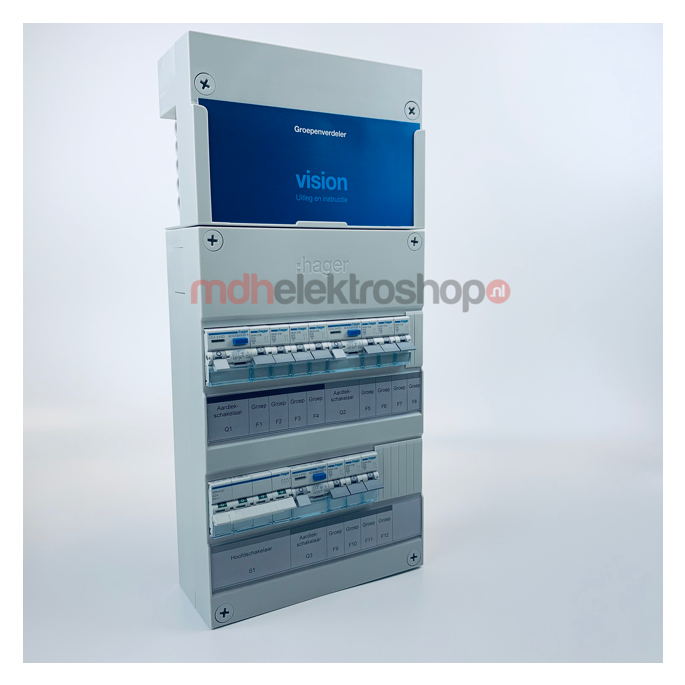 Groepenkast Hager Vision 10 groepen 3 fase 3ALS2P30 4L+3L+3L HS