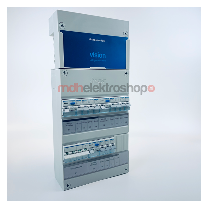 Groepenkast Hager Vision 11 groepen 3 fase 3ALS2P30 4L+4L+3L HS