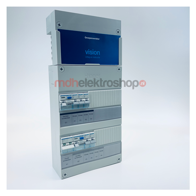 Groepenkast Hager Vision 5 Groepen 1 Fase 2ALS2P30 3L+2L HS