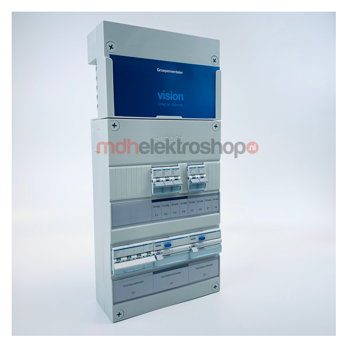 Groepenkast Hager Vision 5 Groepen 3 Fase 2ALS4P30 3L+2L HS