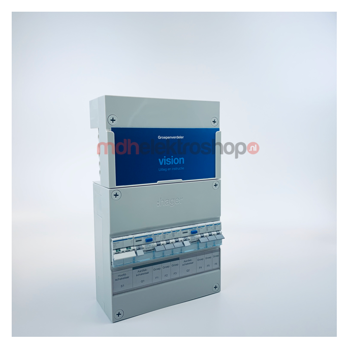 Groepenkast Hager Vision 6 groepen 1 Fase 2ALS2P30 3L+3L HS