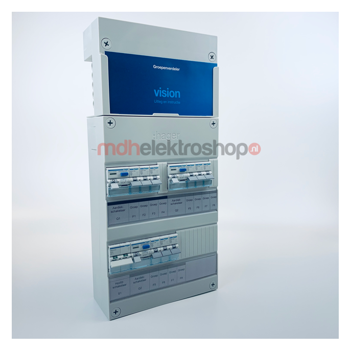 Groepenkast Hager Vision 9 groepen 1 fase 3ALS2P30 3L+3L+3L HS