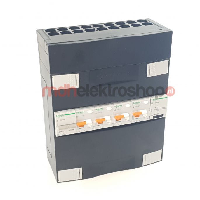 Schneider groepenkast 1 fase met 4 aardlekautomaten en beltrafo ADVA14000TH1