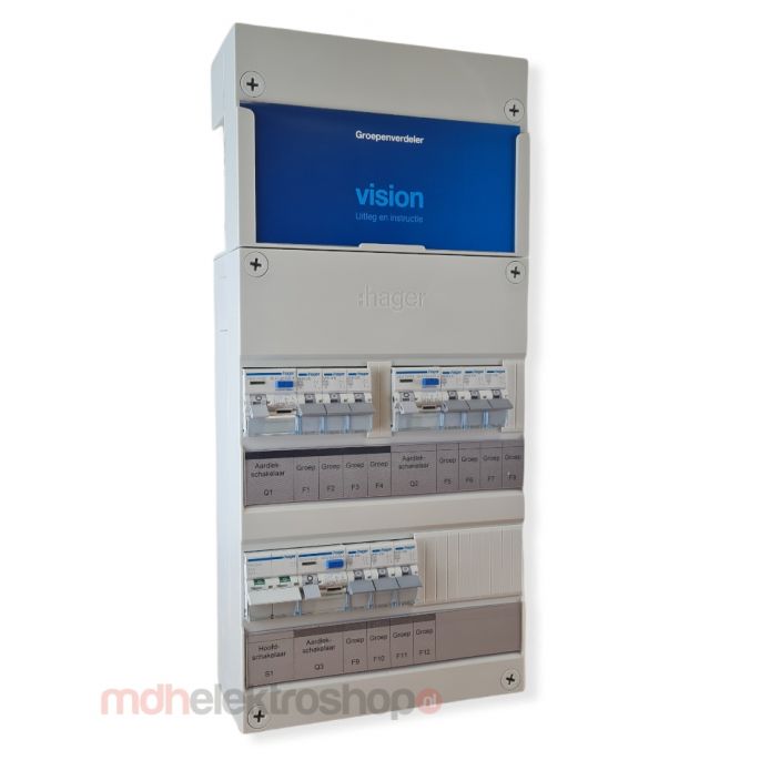 Groepenkast Hager Vision 9 groepen 1 fase 3ALS2P30 3L+3L+3L HS