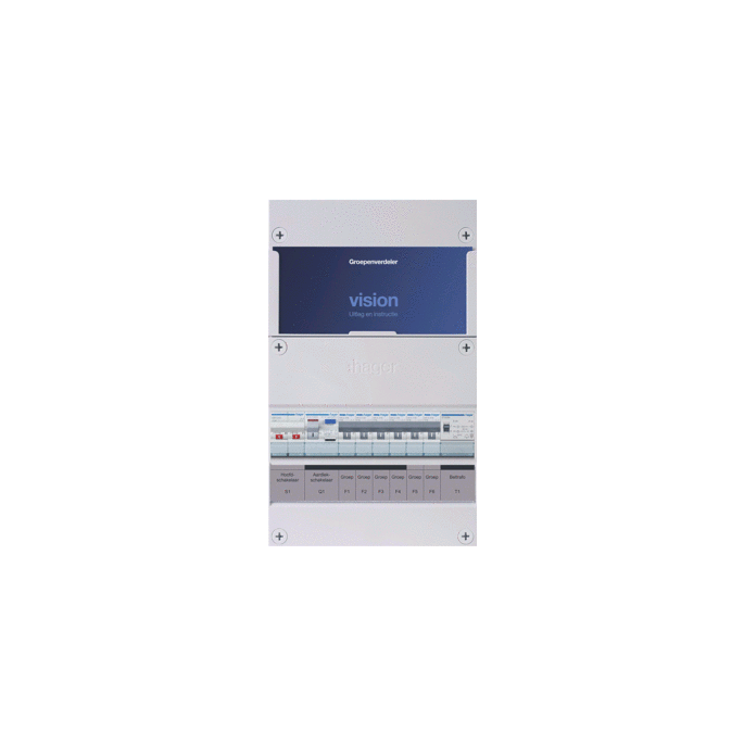 Groepenkast Hager | 6 Groepen 6 x Lichtgroepen 1 x Beltransformator | 1 Fase | VKG402A-T