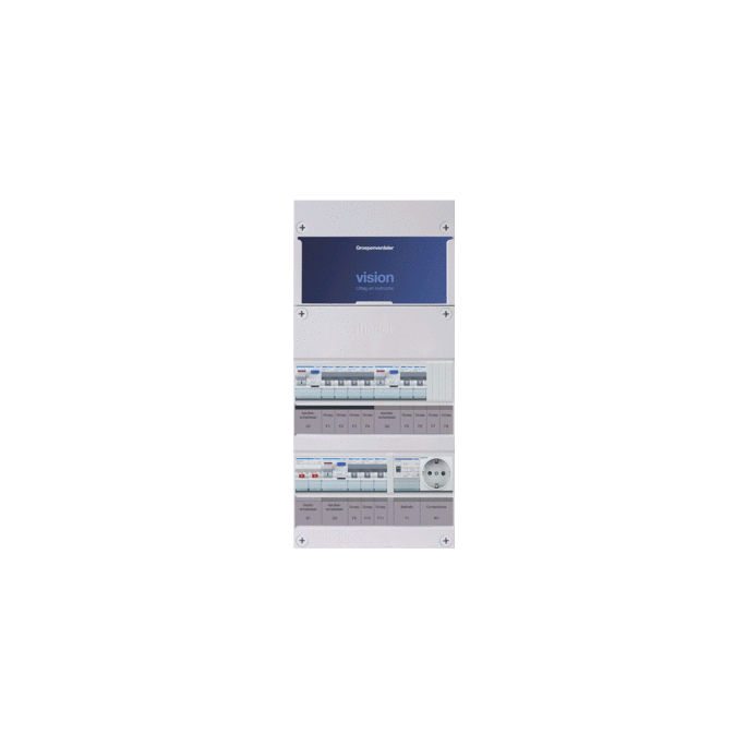 Groepenkast Hager | 9 Groepen 9 x Lichtgroepen 1 x Beltransformator 1 x Wandcontactdoos | 1 Fase | VKG423E-TW