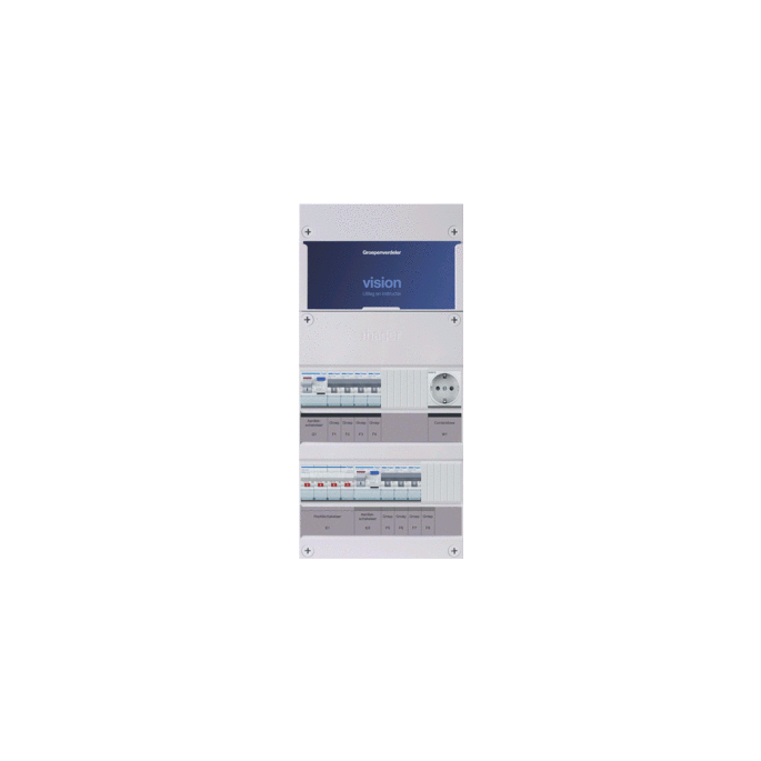 Groepenkast Hager | 7 Groepen 7 x Lichtgroepen 1 x Wandcontactdoos | 3 Fase | VKG430L-W