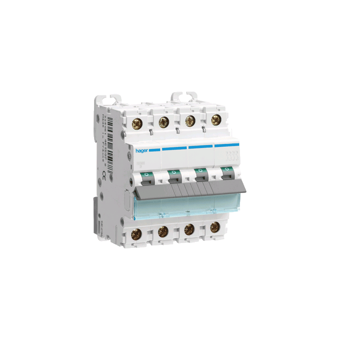 HAGER NCN400 - Installatieautomaat 4-polig C0,5A - NCN400