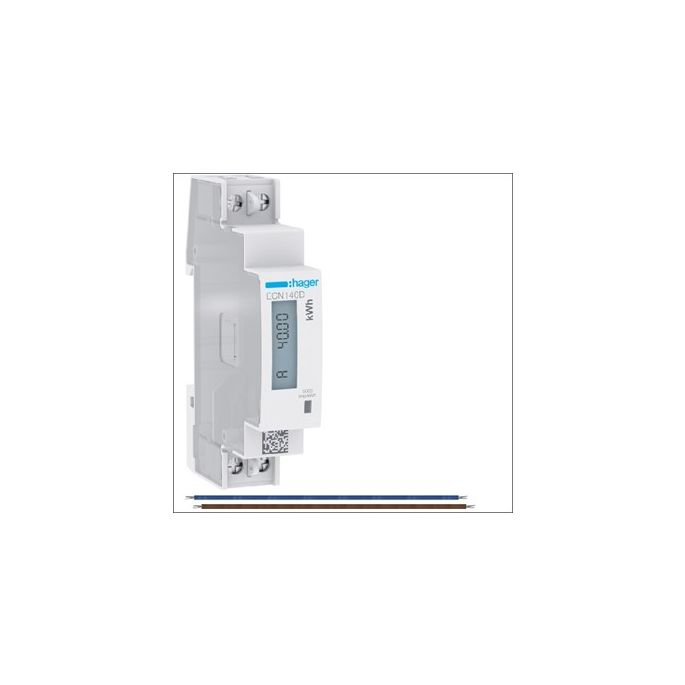 Hager uitbreidingsset / kWh-meter 40A, 1-fase, geijkt / VKS21SM