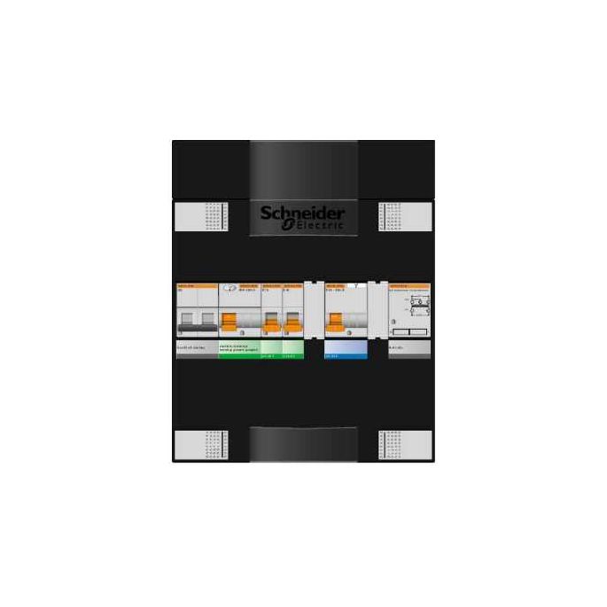 Schneider groepenkast 1 fase met 2 groepen + fornuisgroep en aardlekautomaat ADVA11224FH1