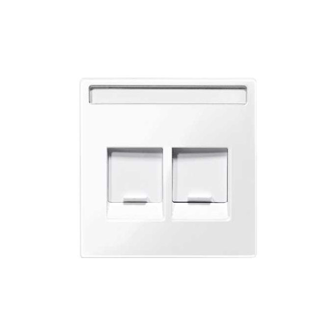 Schneider | Centraalplaat modular-jack 2-voudig | M-Smart Glanzend Wit | MTN4564-0325