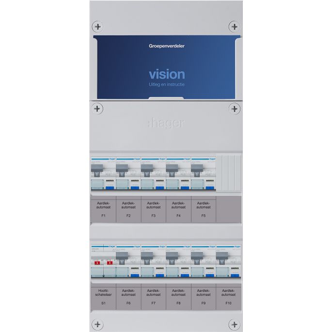 Groepenkast Hager | 10 Groepen 10 x Lichtgroepen | 1 Fase | VKG55G