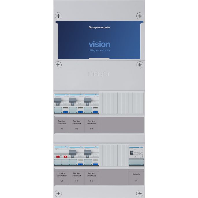 Groepenkast Hager | 5 Groepen 5 x Lichtgroepen 1 x Beltransformator | 1 Fase | VKG32G-T