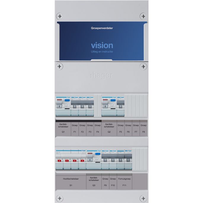 Groepenkast Hager | 8 Groepen 7 x Lichtgroepen 1 x Fornuisgroep | 3 Fase | VKG313L-F