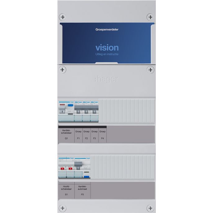 Groepenkast Hager | 4 Groepen 4 x Lichtgroepen | 1 Fase | VKG310D