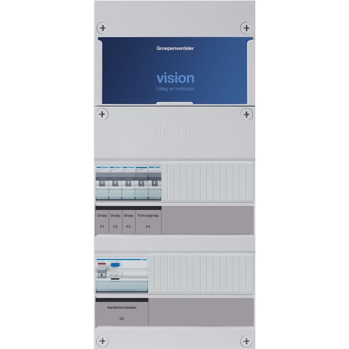 Groepenkast Hager | 4 Groepen 3 x Lichtgroepen 1 x Fornuisgroep | 3 Fase | VKG300U-F 