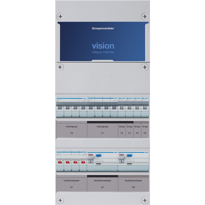 Groepenkast Hager | 6 Groepen 4 x Lichtgroepen 2 x Krachtgroepen | 3 Fase | VKG22L-CK