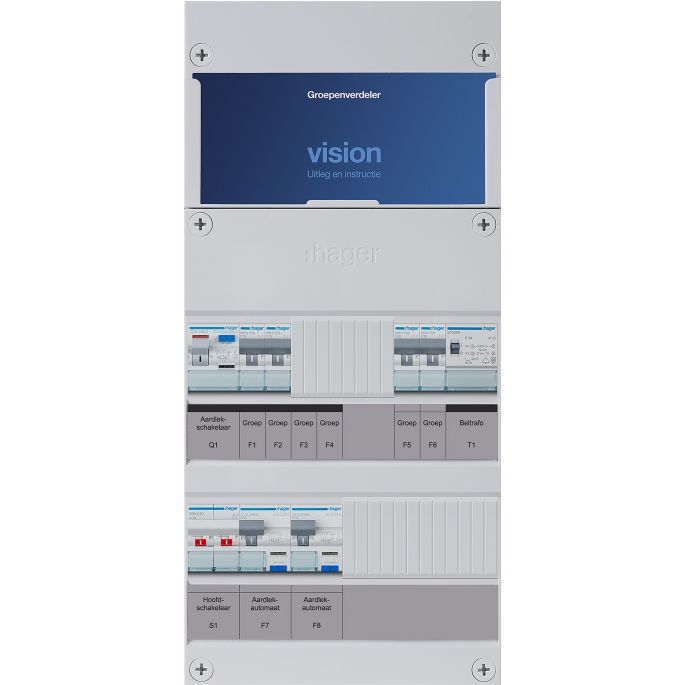 Groepenkast Hager | 5 Groepen 5 x Lichtgroepen 1 x Beltransformator | 1 Fase | VKG222D-T 